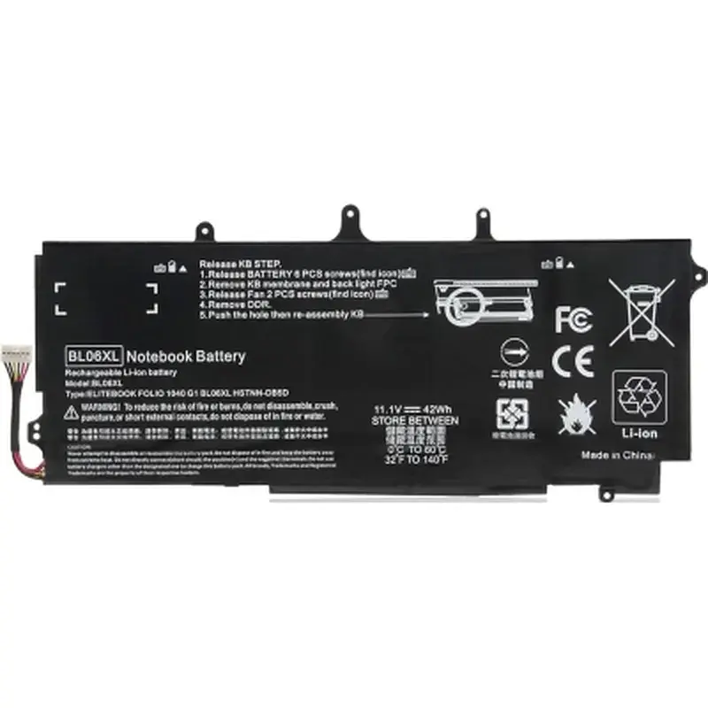 Акумулятор до ноутбука HP EliteBook Folio 1040 G2 BL06XL, 42Wh (3783mAh), 6cell, 11.1V, Li-Pol AlSoft (A71070)