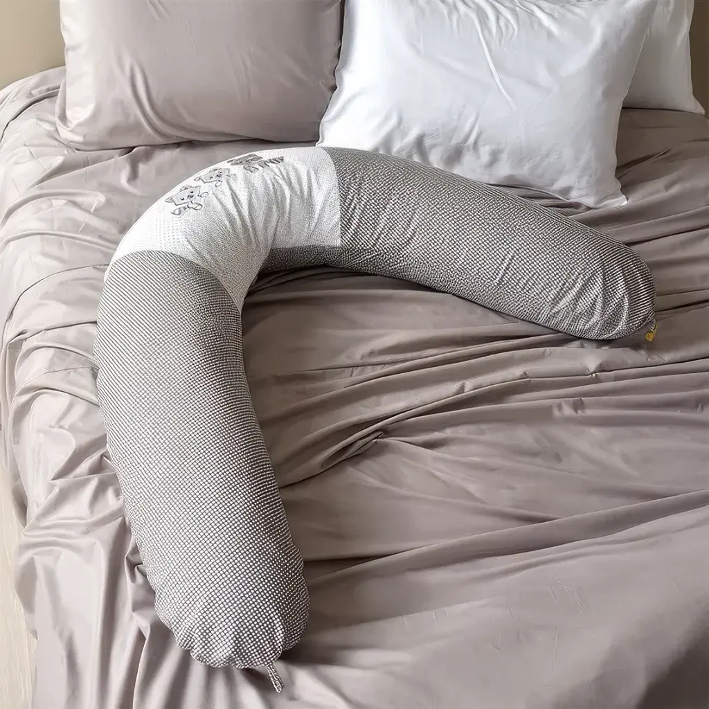 Подушка для беременных и кормления Papaella с пуговицей 30х190 см серая (8-31481*001) - фото 5