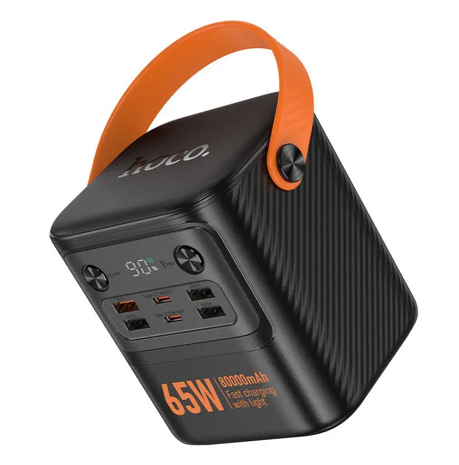 Повербанк Powerbank HOCO J-152Pro 80000mAh, 4USB/2Type-C, 22.5W+65W, ліхтарик - фото 3