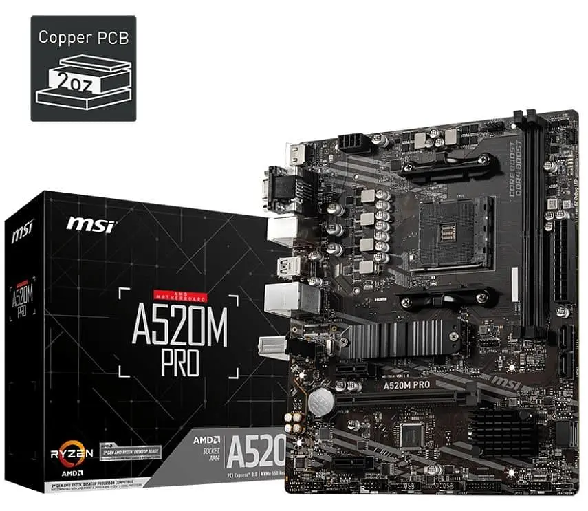 Материнская плата MSI A520M Pro (A520M Pro) (Socket AM4, AMD A520, Micro-ATX) Б/у - фото 5