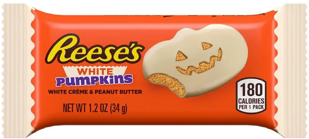 Шоколадні цукерки Reese's Halloween White Creme Peanut Butter Pumpkin Candy Pack 6шт x 34г - фото 4