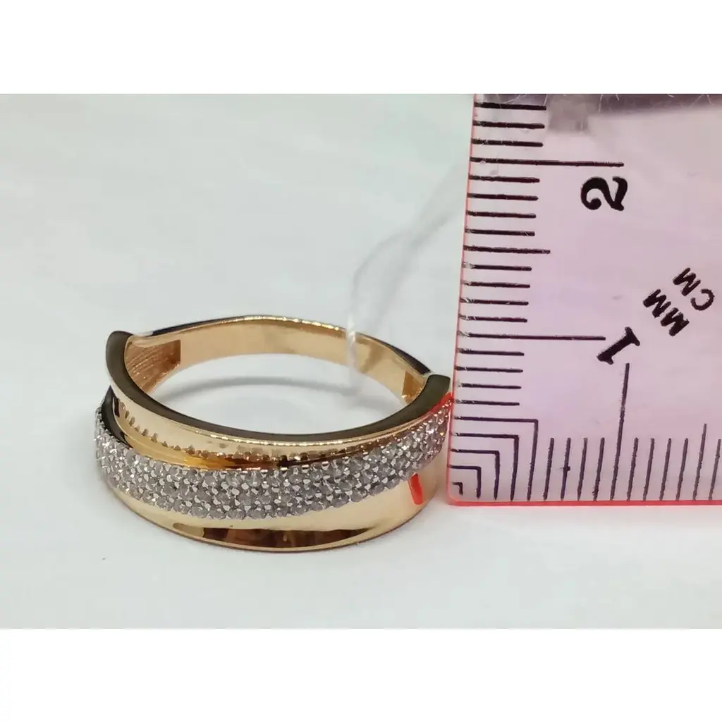 Золоте кільце Столична Ювелірна Фабрика з фіанітами. 141300 17,5 - фото 5