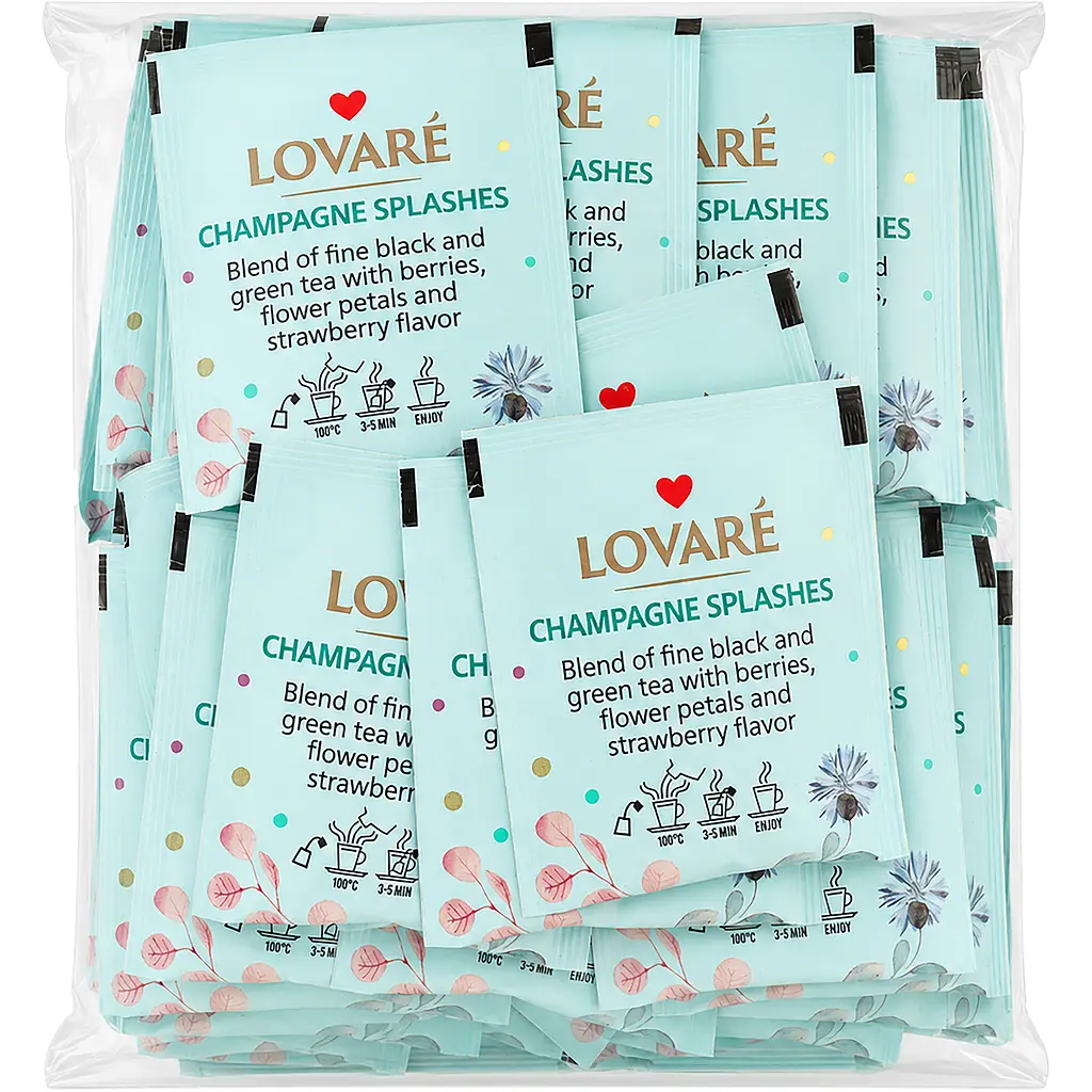 Уцінка. Чай чорний та зелений Lovare Champagne Splashes 100 г (50 шт. х 2 г) - фото 2