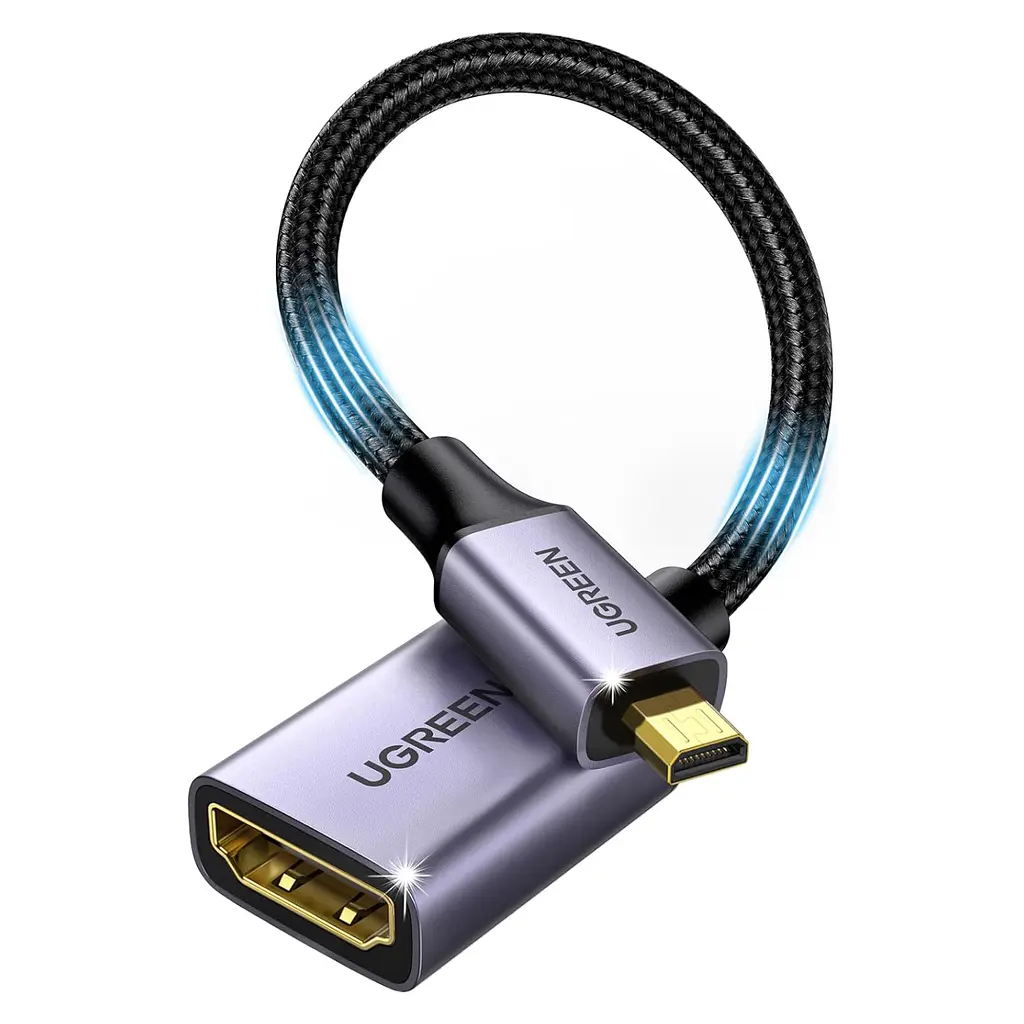 Відеоперехідник UGREEN HD149 Micro HDMI - HDMI 4K 60 Гц 0,25 м сірий (10553)