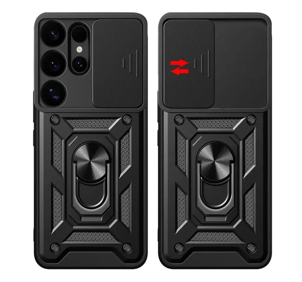 Чехол Primo Shockproof для Samsung Galaxy S26 Ultra (SM-S948) противоударный, с подставкой и шторкой камеры Black - фото 3