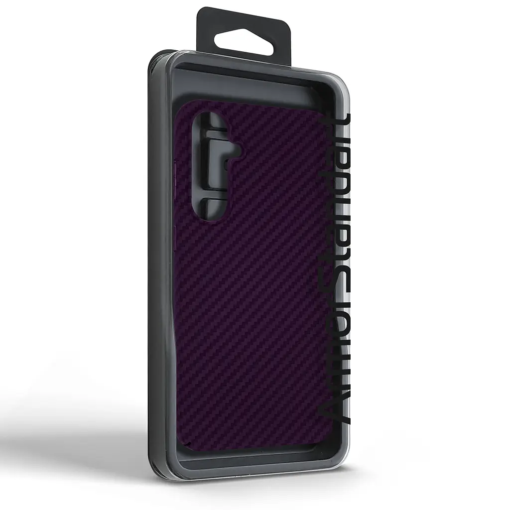 Карбоновый чехол для Samsung Galaxy S23 FE 5G (SM-S711), LikeCarbon, фиолетовый, панель, защитный чехол-накладка, ультратонкий и легкий, противоударный, обеспечивает защиту от ударов, падений и царапин, ArmorStandart (ARM71934) - фото 3