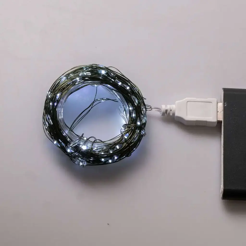 Гирлянда Роса GarlandoPro нить GarlandoPro 200 LED длина 20 м от USB зеленый, белый (USB200L20MGW) - фото 7