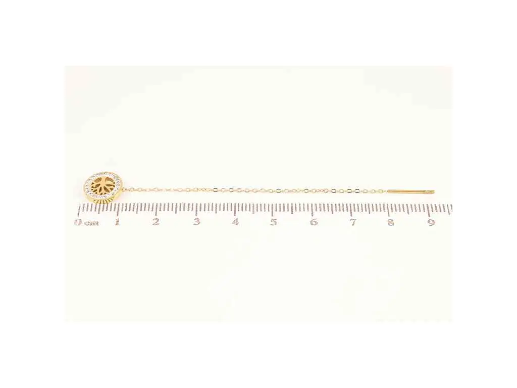 Сережки Xuping протяжки TTM Stainless Steel 14К "Дерево життя" 9,1см (334458) - фото 2