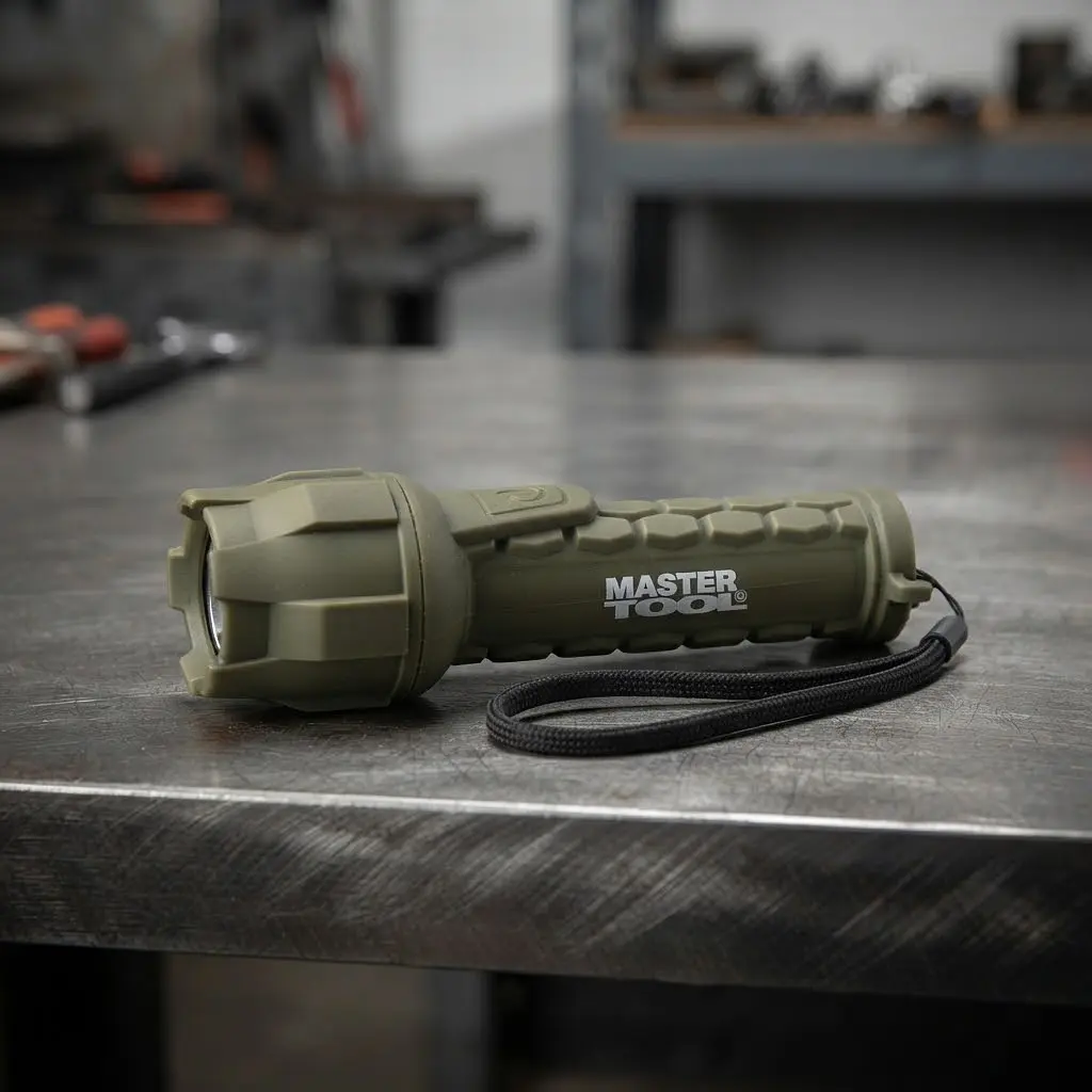 Ліхтар ручний водонепроникний на батарейках 2xAA Mastertool CREE LED компактний ліхтарик для кемпінгу та будинку 180х55 мм 120 Лм захист IP66 Оливковий - фото 7