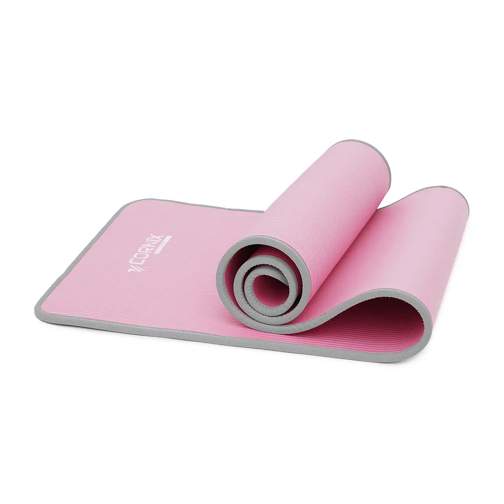 Килимок спортивний Cornix NBR 183 x 61 x 1 см для йоги та фітнесу XR-0095 Pink/Grey - фото 3
