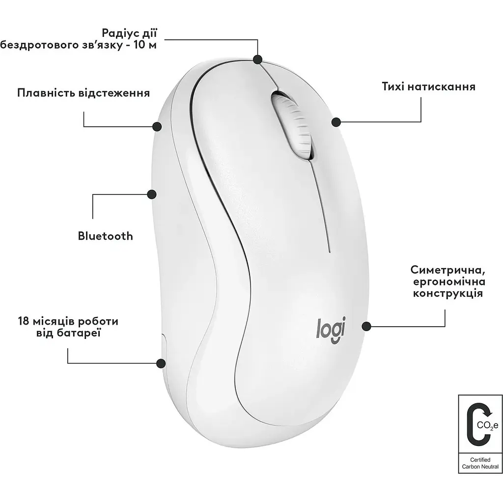 Миша Logitech M240 Silent Bluetooth Off White (6878947) - фото 4