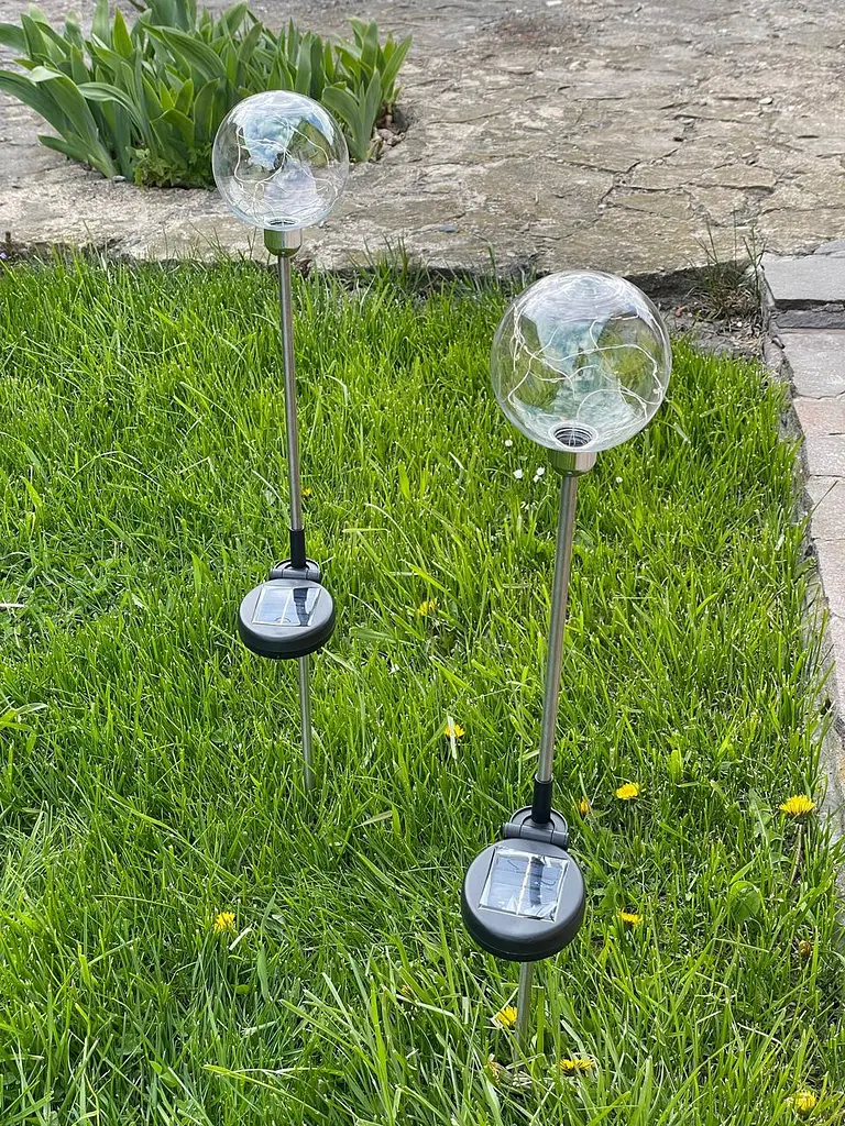 Садовий світильник 2 шт SunLamp 10501 на сонячній батареї куля 20см 20 LED тепло-біле світло - фото 5