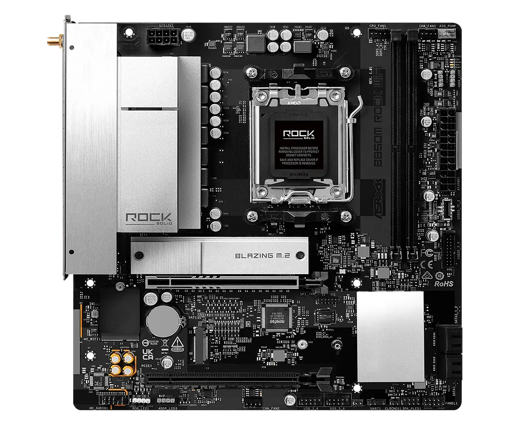 Материнська плата ASRock B850M Rock Wi-Fi Socket AM5 (B850M Rock WiFi) - фото 2