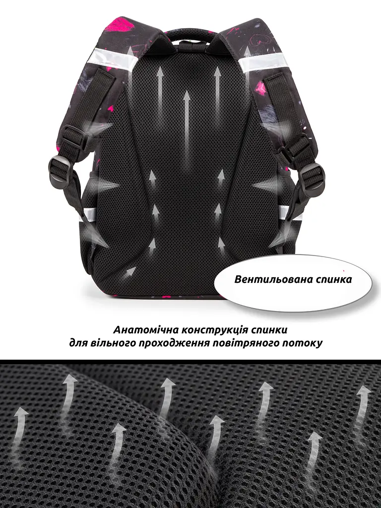 Шкільний рюкзак з ортопедичною спинкою для дівчинки School Standard 38х30х18 см з Kurumi для молодших класів (170-67) - фото 7