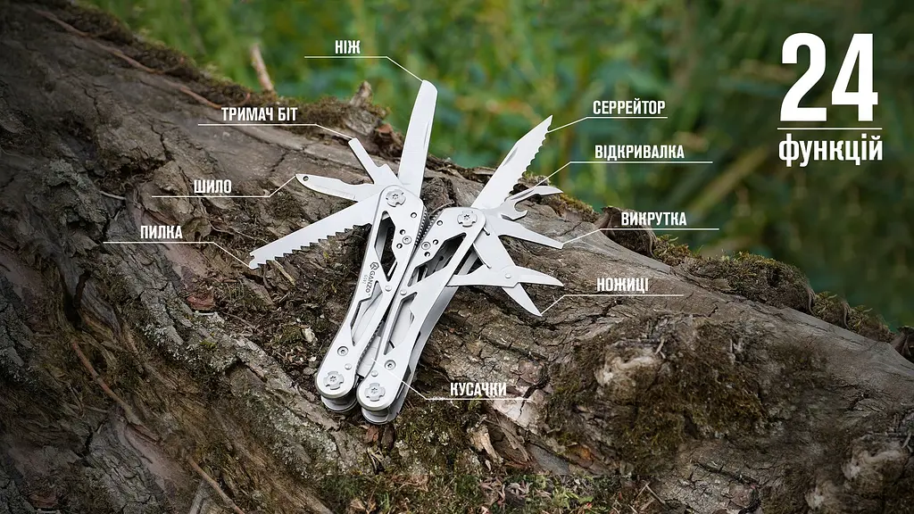 Мультитул Ganzo Multi Tool (G202), Сріблястий - фото 8