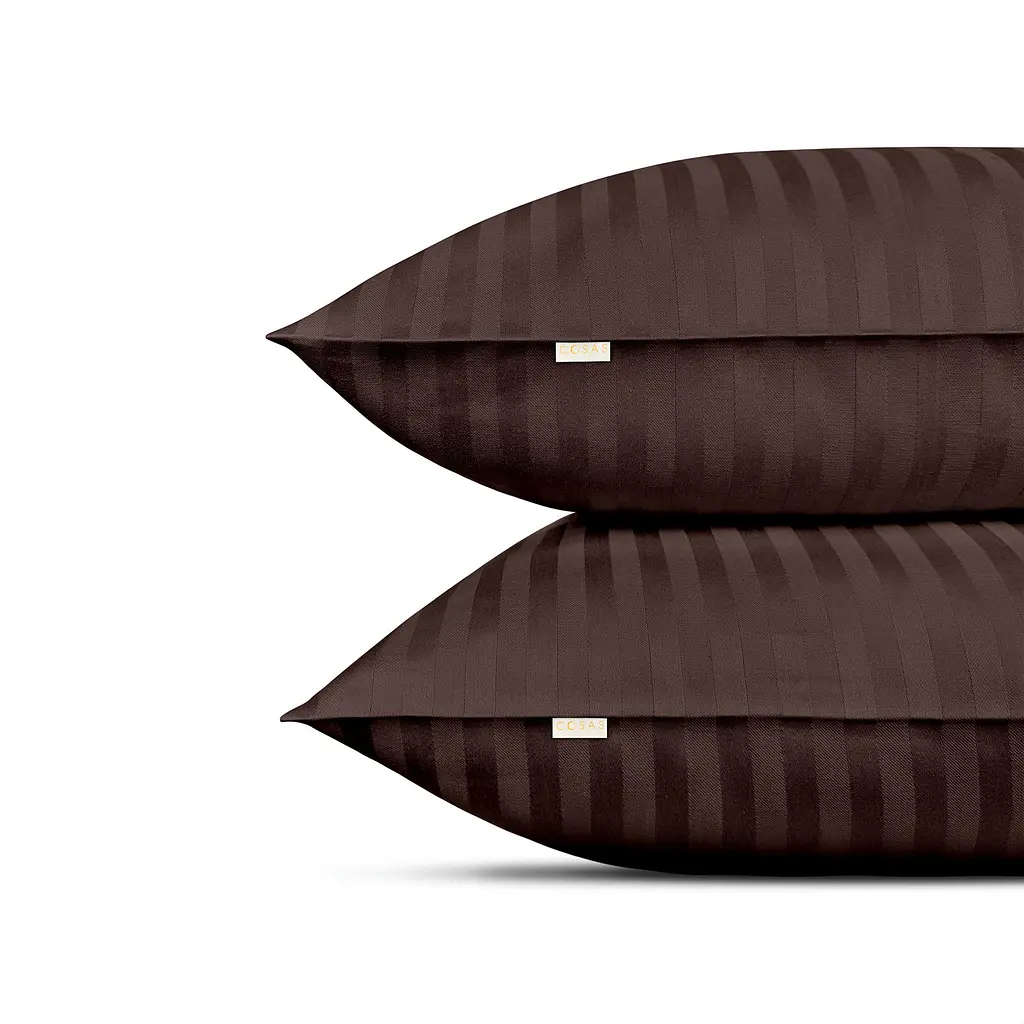 Комплект постільної білизни Cosas євро сатин з простирадлом на резинці WALNUT CS1 200 x 220 см (StrSatin_26Walnut_El180-Walnut_200) - фото 5