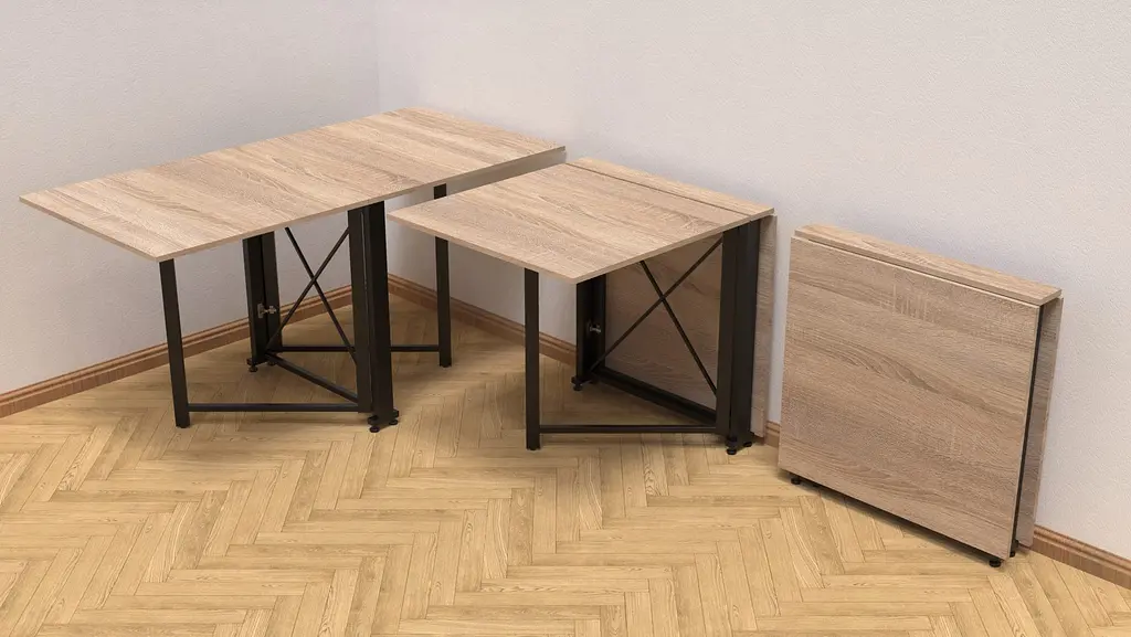 Стол-книга трансформер Орион 2 Ferrum-decor 750x1520x730 Черный металл ДСП Дуб Сонома 16 мм (FRD-104586) - фото 9