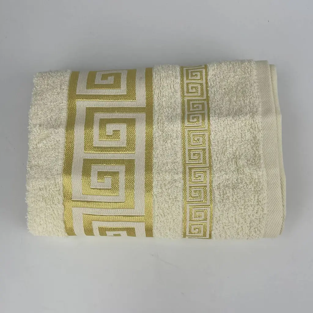Рушник для обличчя махровий Febo Vip Cotton Grek Туреччина 6388 молочний 50х90 см - фото 4