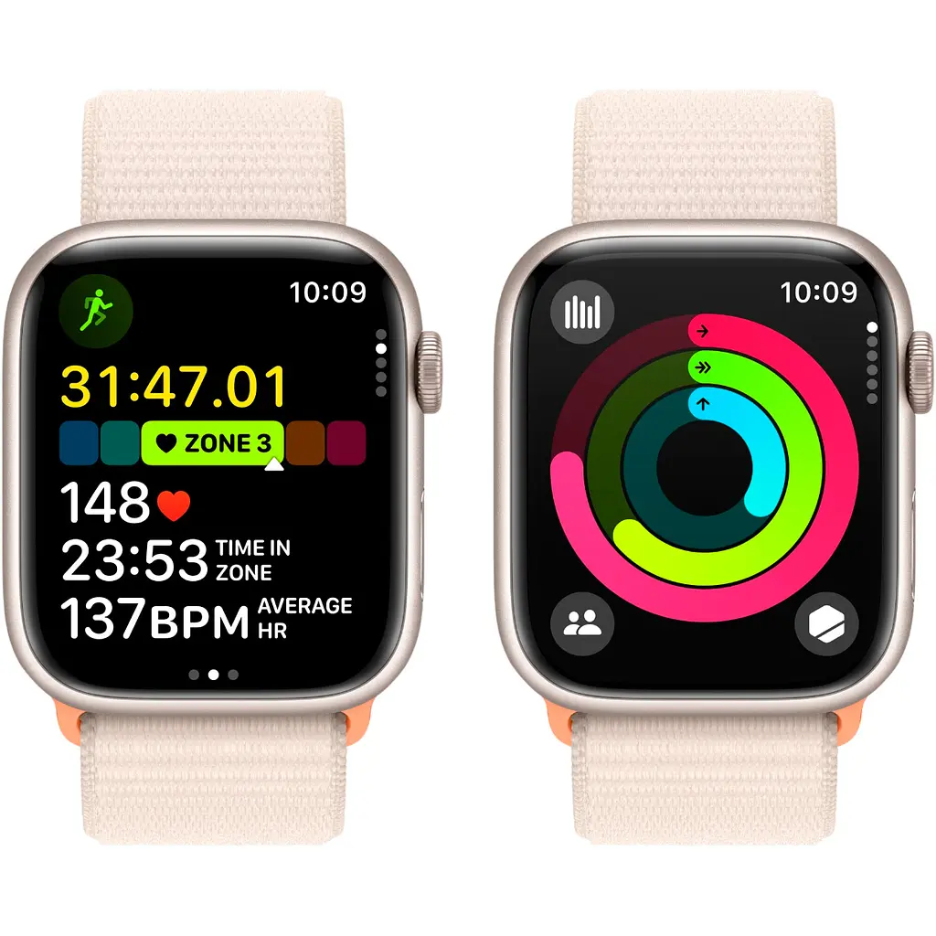 Смарт-годинник Apple Watch Series 9 GPS 45mm GPS Starlight Aluminum Case with Starlight Sport Loop [MR983] [101683] - фото 5