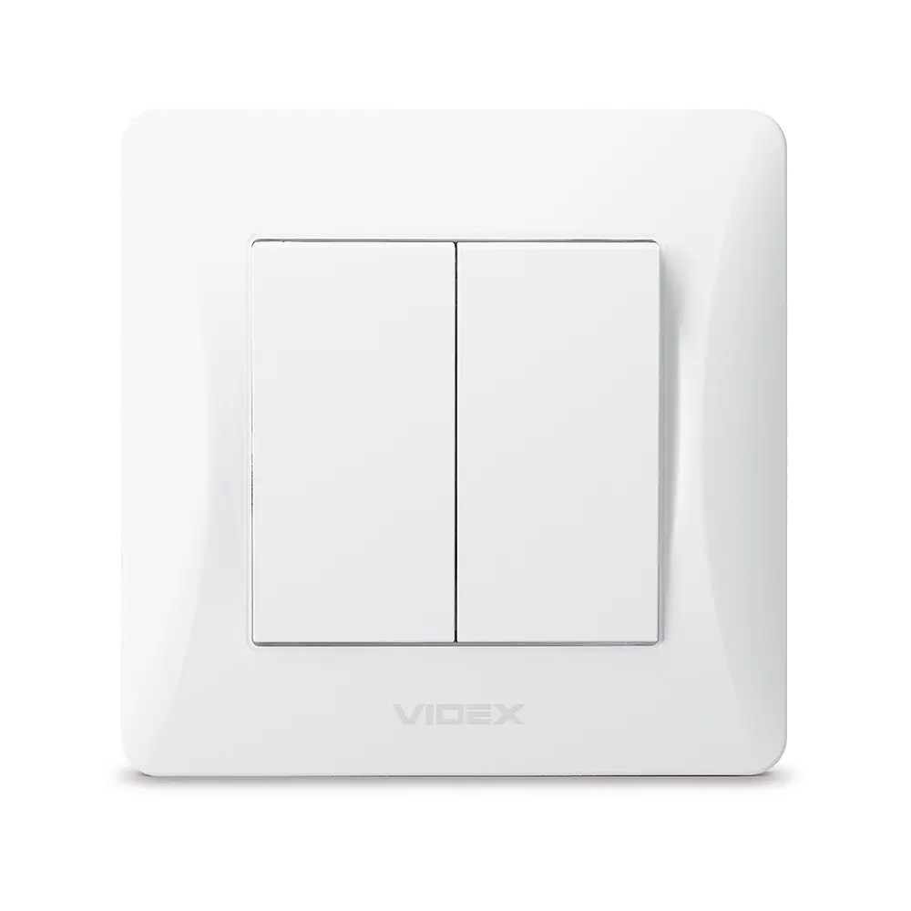 Вимикач двоклавішний Videx Binera білий (VF-BNSW2-W) - фото 2