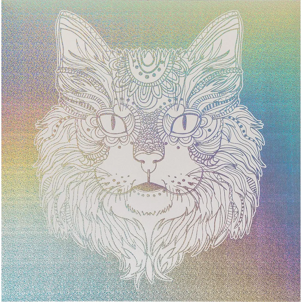 Раскраска антистресс Santi Holographic Animals серебряная 24 листа (742956) - фото 2
