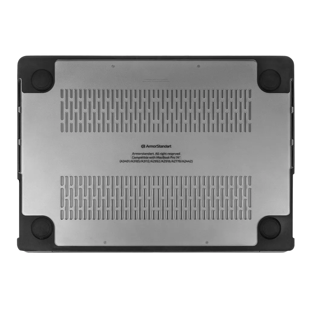 Чохол накладка для MacBook Pro 14 M5-M1/M5 Pro-M2 Pro/M5 Max-M2 Max, прозора, Unit, з TPU+PC, протиударний, з вентиляційними отворами, відкритим доступом до всіх портів та роз"ємів, із захистом корпусу та від подряпин, ArmorStandart (ARM79472) - фото 2