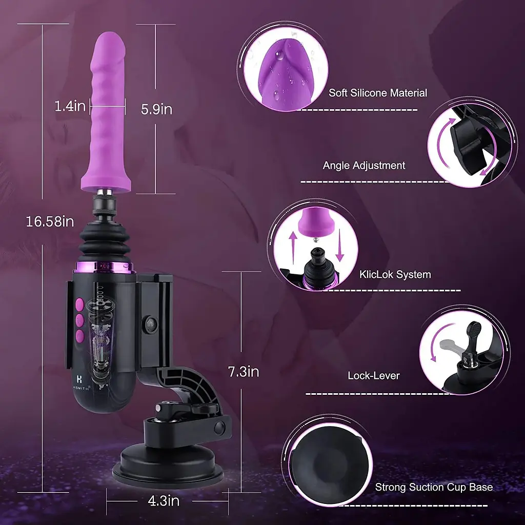 Міні секс-машина Hismith Mini Capsule Sex-Machine With Strong Suction Cup - фото 5