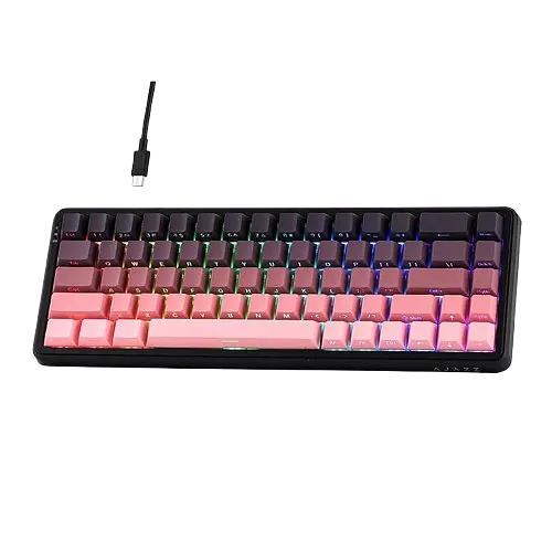 Ігрова дротова магнітна клавіатура AJAZZ AK680 MAX / RGB / Magnetic Switch / 8К / Pink - фото 2