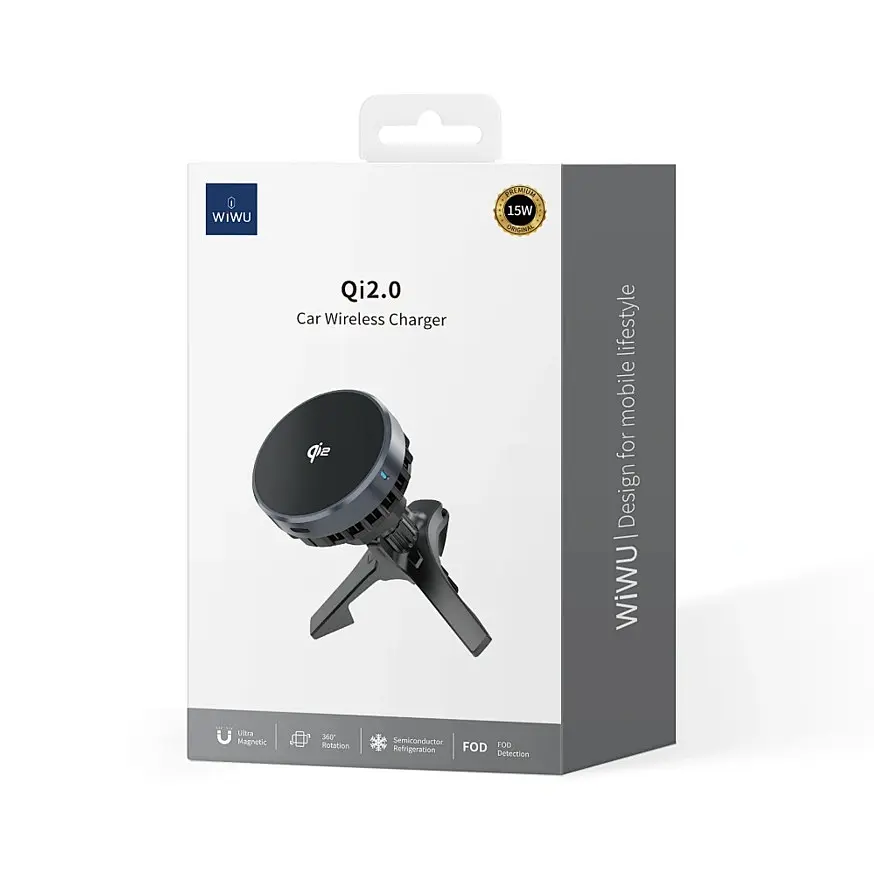Холдер Wiwu CH-319 Qi2.0 Car Wireless Charger Черный - фото 2