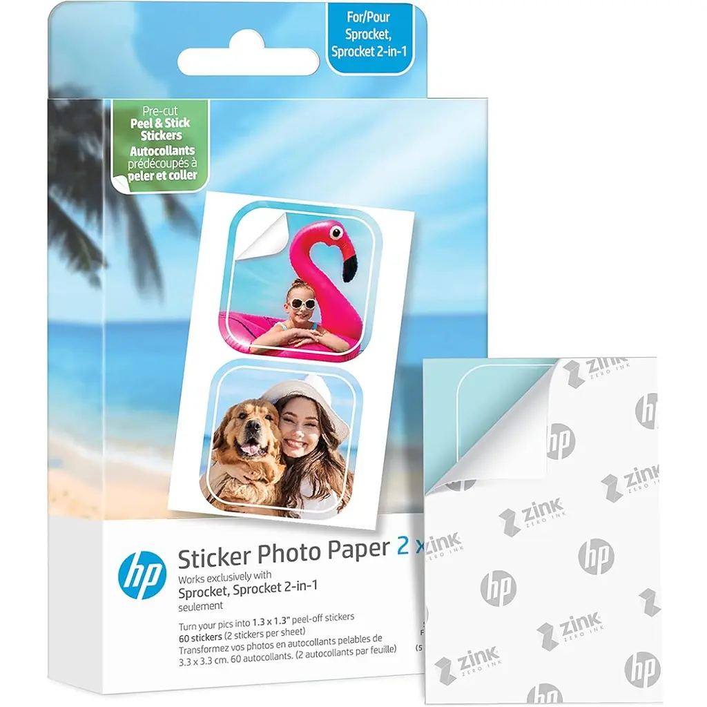 Фотопапір HP CutOut Sticker Zink 2"x3" Глянцевий, самоклеючий, стікери, 30 листів - фото 2