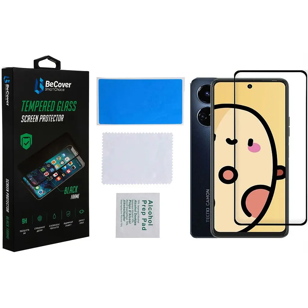 Защитное стекло BeCover для Tecno Camon 19 Neo (CH6i) Black (708168) - фото 2