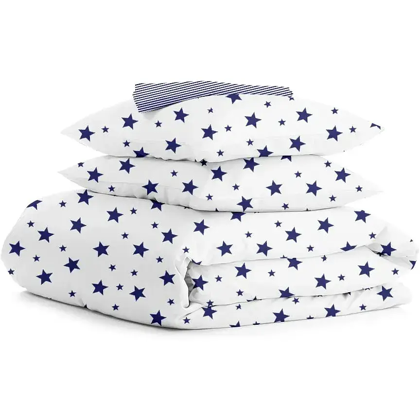 Комплект постільної білизни Cosas полуторний BIG STARS CS1 160 x 220 см (StarBigBlue_LineBlue_160)