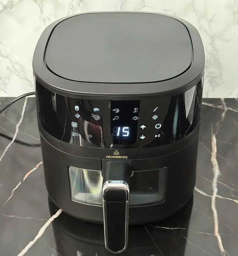 Аэрофритюрница безмасляная Crownberg CB-5551 5л электрическая аэрогриль с сенсорным управлением 2000Вт Черный - фото 5