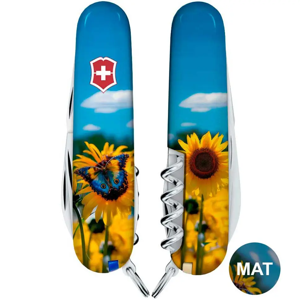 Ніж Victorinox Camper Ukraine 91мм 13функ Соняшники та метелик - фото 5