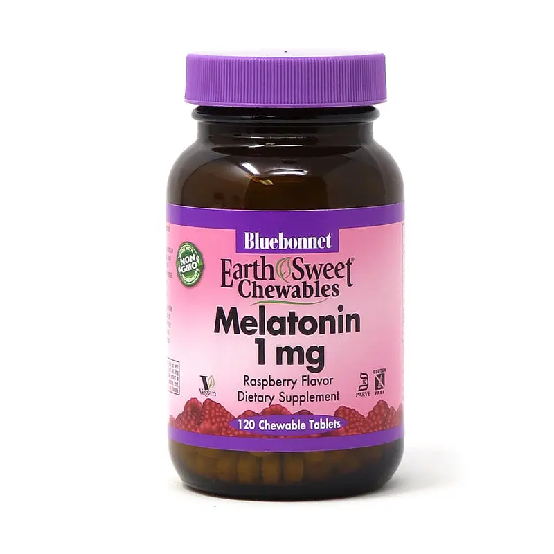 Натуральна добавка Earth Sweet Chewables Melatonin 1 mg, 120 жувальних таблеток Bluebonnet Nutrition fit0015293