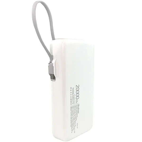 Повербанк Yoobao на 20000 мАг з кабелем та швидкою зарядкою 22,5W Q22 PD+QC Білий - фото 2