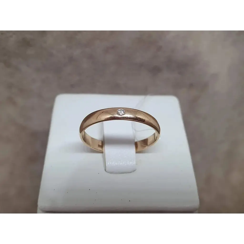 Обручка золота Qvaliz з діамантом. Б/А 1.67, 0.02, 18,5 - фото 3