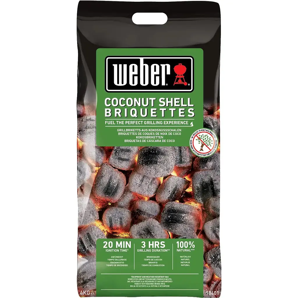 Брикети із кокосової стружки Weber для барбекю, 4 кг (18401)