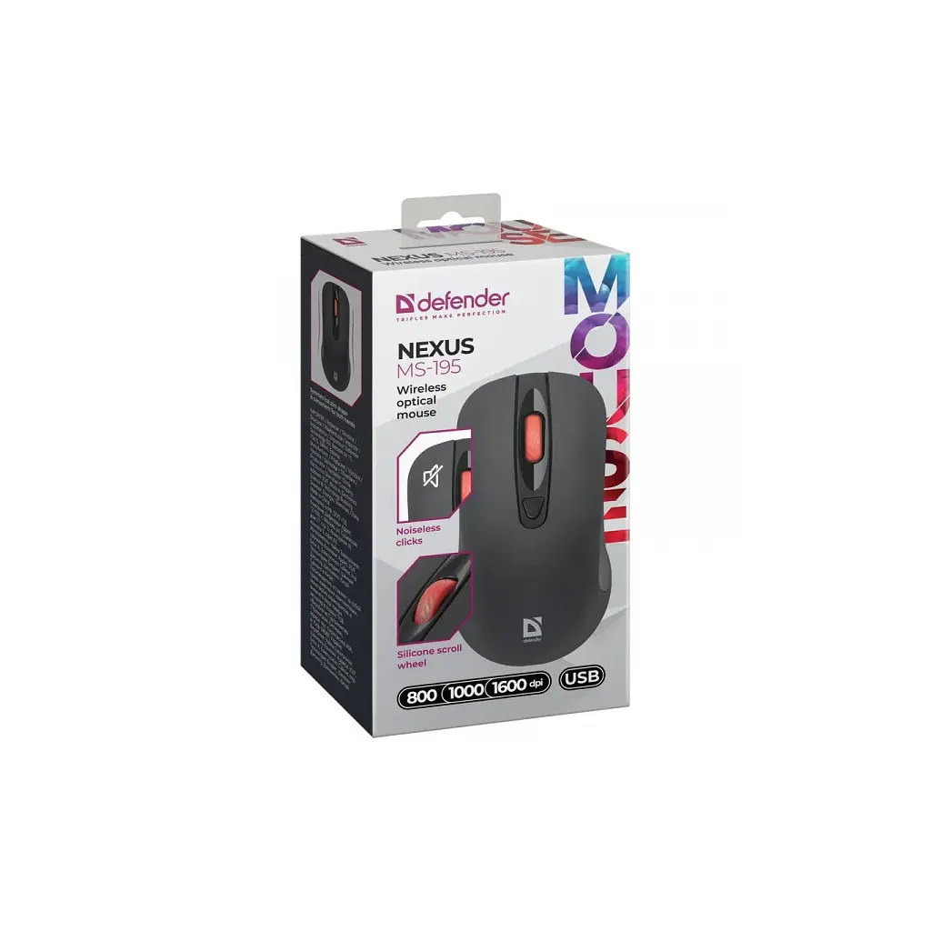 Мишка Defender Nexus MS195 Wireless Black (52195) - фото 7