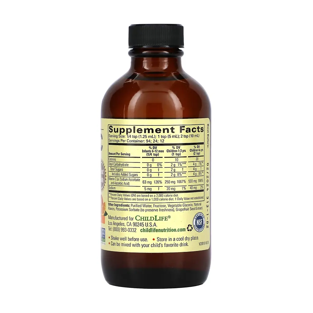 Рідкий вітамін С для дітей Vitamin C (Liquid) - 118 ml Orange - фото 2