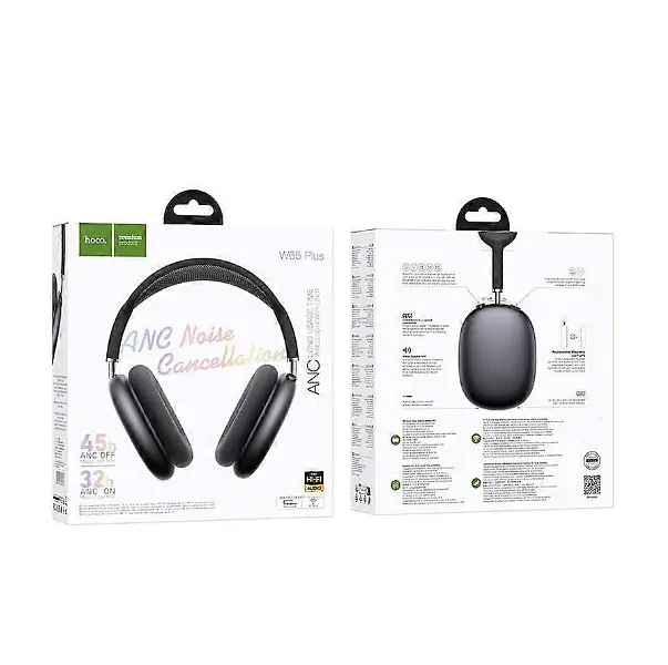 Навушники Bluetooth Hoco W65 Plus Happy ANC BT headphones Black - фото 2