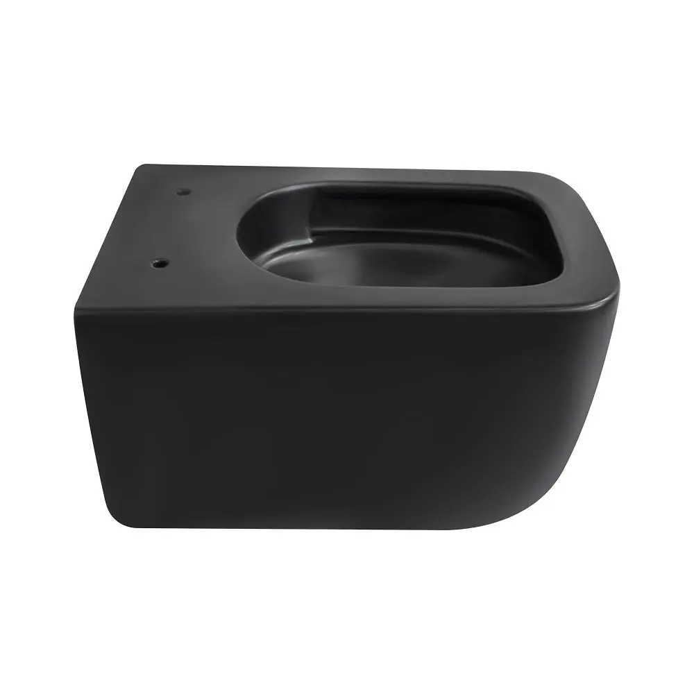 Унитаз подвесной Qtap Gemini безободковый с сиденьем Soft-close QT2533076EUQMB, Черный матовый - фото 8