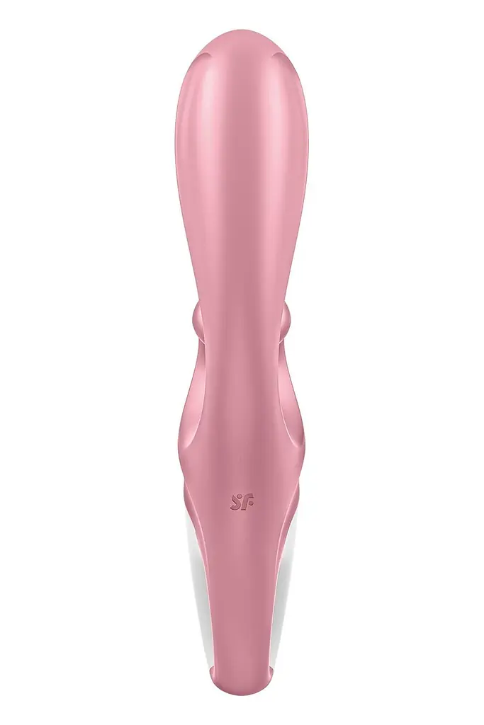 Смарт вібратор-кролик Satisfyer Hug Me Pink, 2 мотори, діаметр 4,2см, широка кліторальна частина - фото 5
