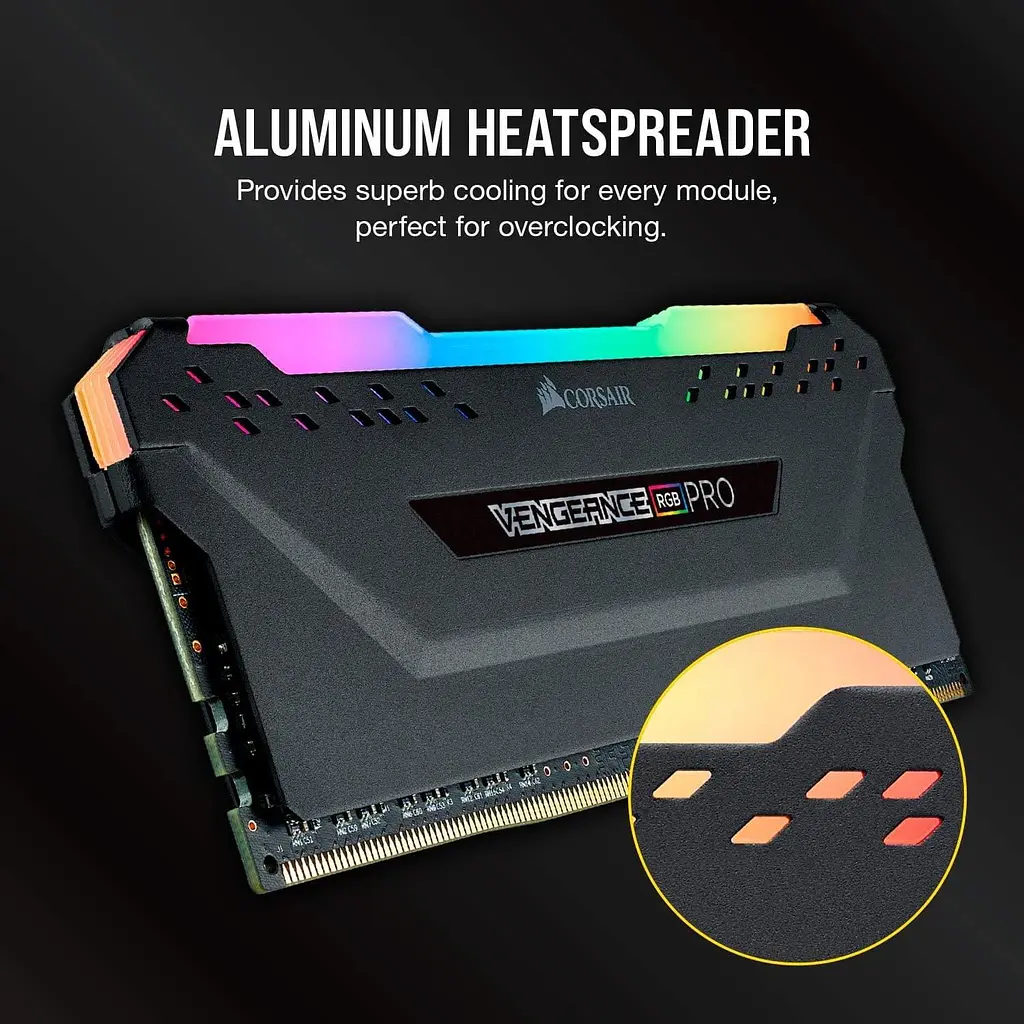 Модуль пам'яті Corsair DDR4 16Gb (2x8) Vengeance RGB Pro Black 3200 MHz (CMW16GX4M2E3200C16) - фото 4