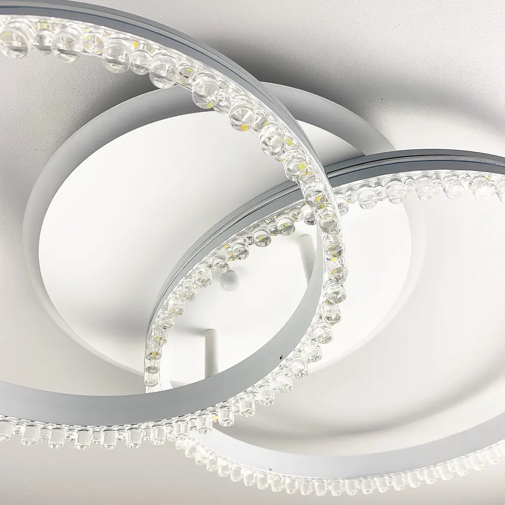 LED люстра на 2 кольца белого цвета с фурнитурой хром Line.F А 55061/2В RGB WH - фото 4