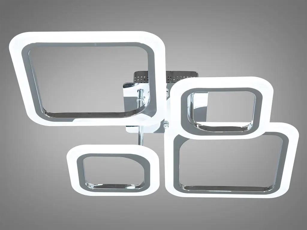 Современная дизайнерская светодиодная люстра с пультом, 52W, серебро - фото 2