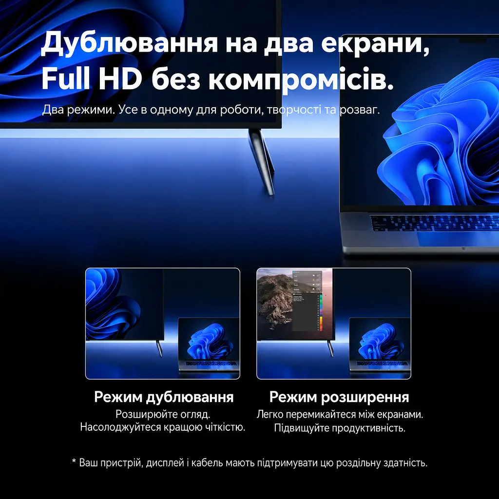 Відеокабель Vention CGWHG USB-C - DisplayPort 2.1 16K 30 Гц 1,5 м сірий (CGWHG) - фото 7