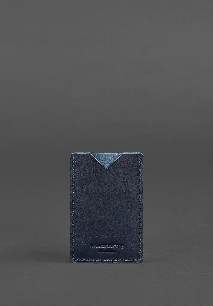 Кожаный кард-кейс 8.0 темно-синий - фото 6