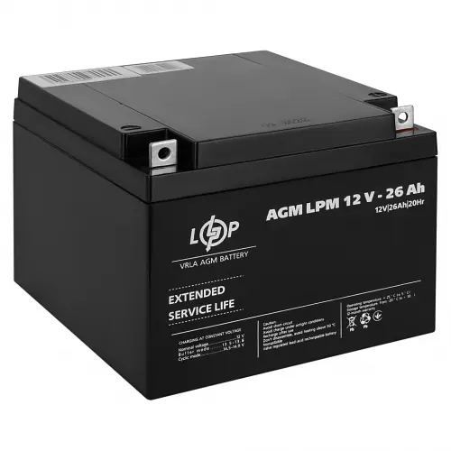 Акумулятор LogicPower AGM LPM 12V - 26 Ah - фото 3