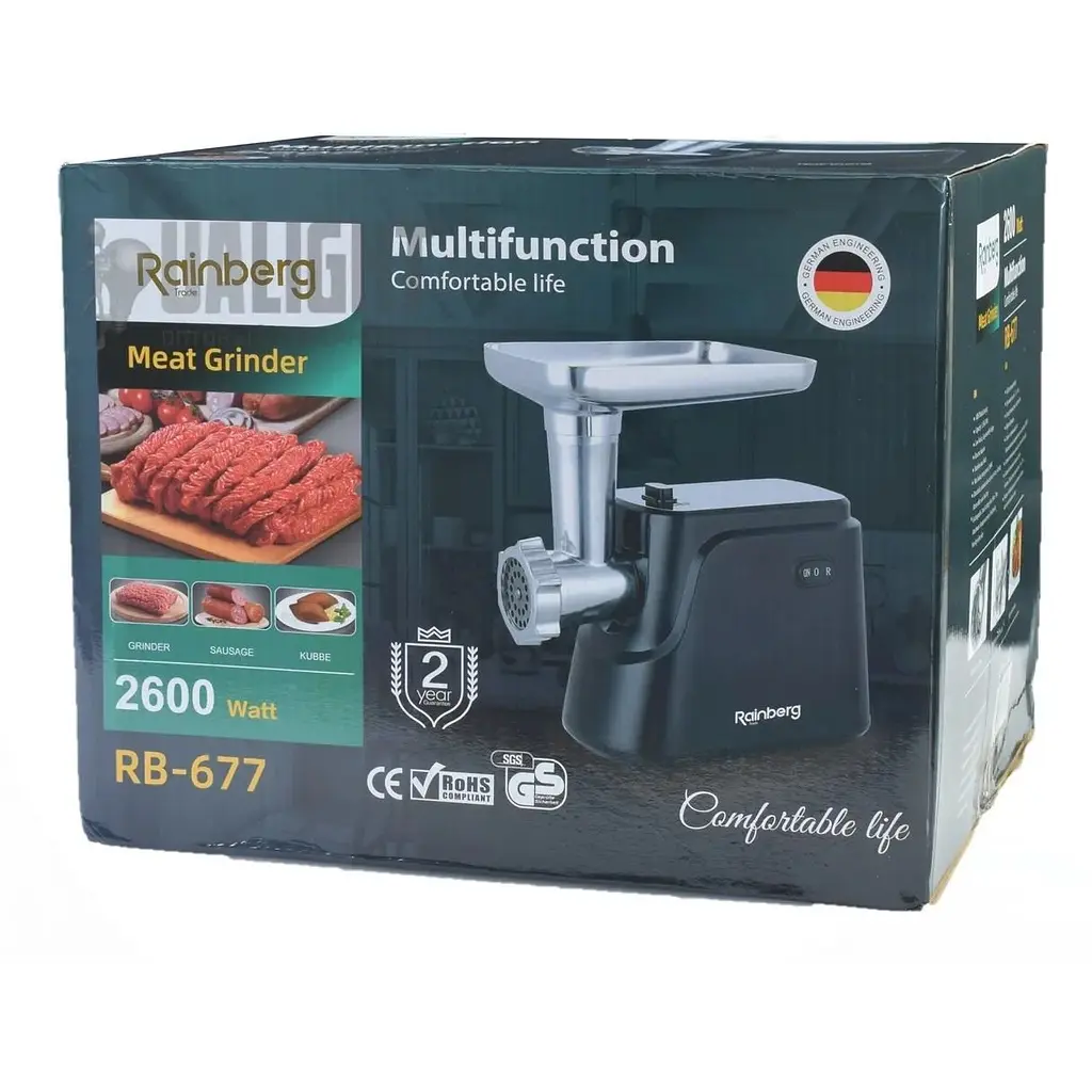 Електром'ясорубка з насадками для соку Rainberg 677  - фото 3
